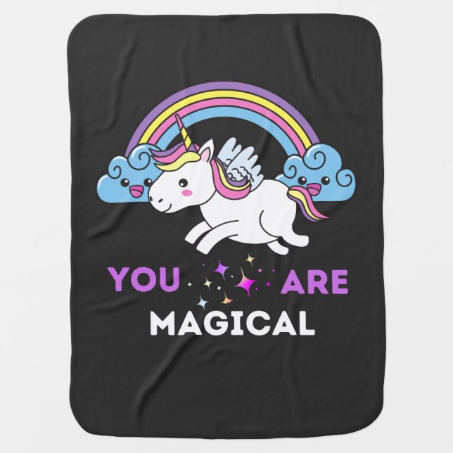 You Are Magical Unicorn Kids Baby Blanket (Front)