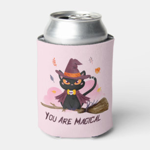 You Are Magical – Witch Cat Riding a Broom Can Cooler