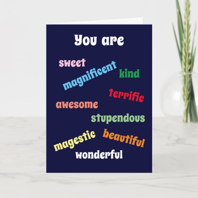 You are Marvelous: Birthday Card (Front)