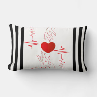 "You Are Mine" Heartbeat Design Lumbar Pillow