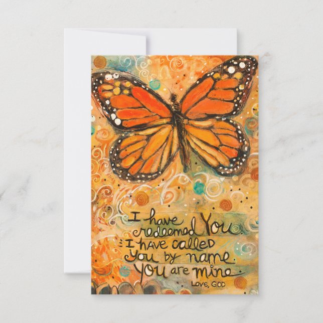 "You Are Mine" Isaiah Prayer Card with Butterfly (Front)