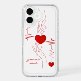 You Are Mine" Romantic Heartbeat & Hands Phone Cas iPhone 16 Case