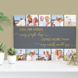 You are Missed 10 Photo Collage Grey Remembrance Canvas Print