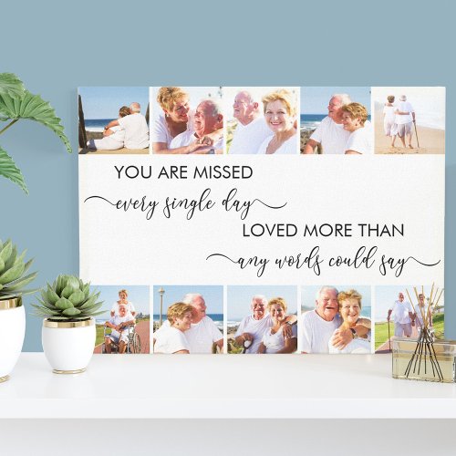 You are Missed 10 Photo Collage Remembrance Poem Canvas Print