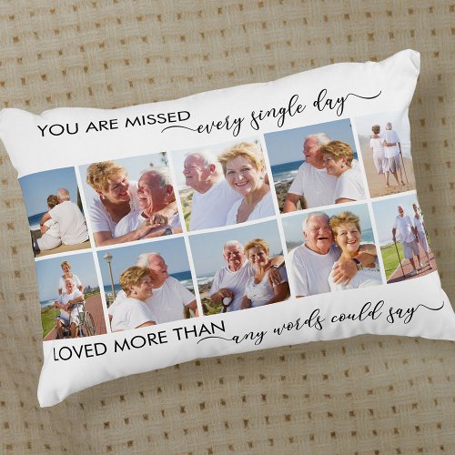 You are Missed 10 Picture Collage Remembrance Accent Pillow