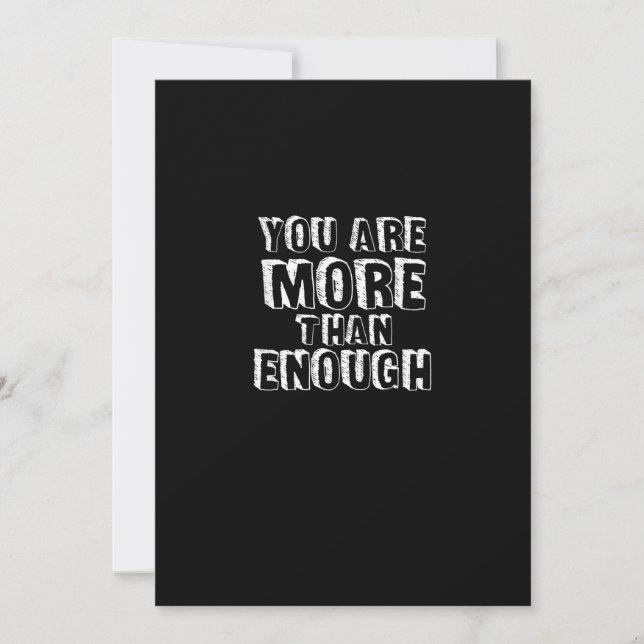 You Are More Than Enough Faith Based Self Love Des Holiday Card (Front)