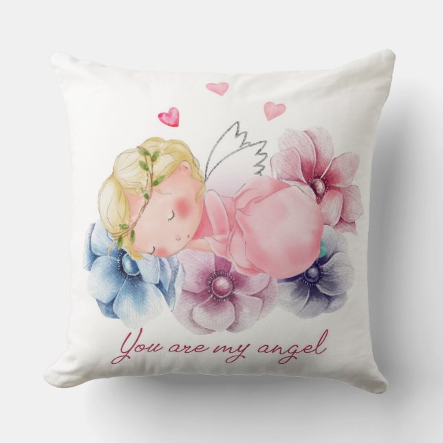 You are My Angel Pillow/ You Must Be an Angel Throw Pillow (Front)