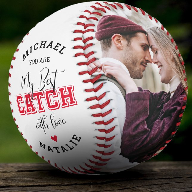 'You Are My Best Catch' Boyfriend Couple Photo Baseball (Creator Uploaded)