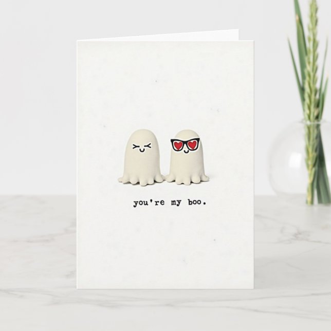 You Are My Boo Cute Ghost Love Card (Front)