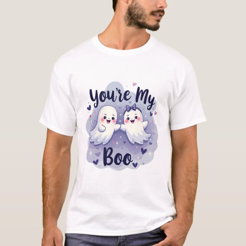 You Are My Boo Ghostly Lovers Design T_Shirt