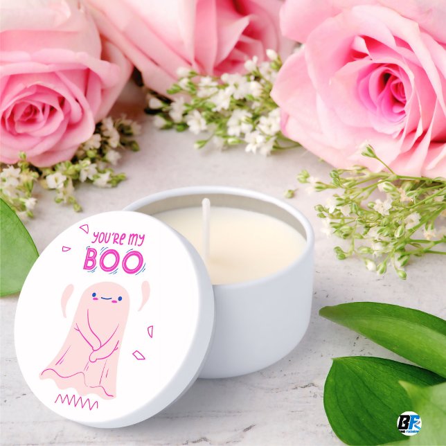 You Are My Boo - Pink Ghost Elegant  Mini Candle Favors (#OrderNow)