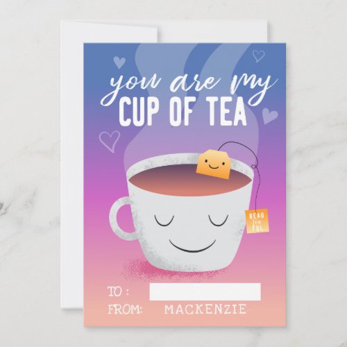 You Are My Cup Of Tea Classroom Valentines Day Holiday Card