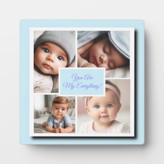 You Are My Everything Photo Collage on Blue