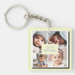You Are My Everything Photo Collage on Yellow Keychain
