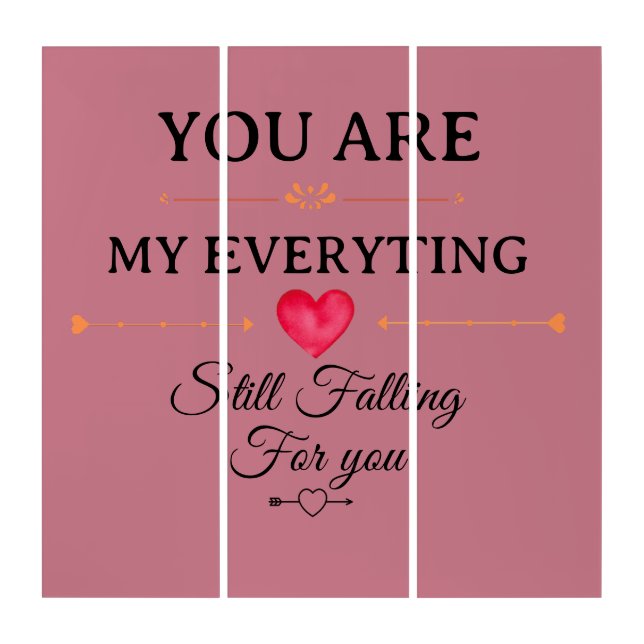 You Are My Everything – Romantic Love Quote Wall  Triptych (Front)