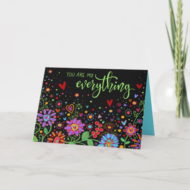 You Are My Everything Valentine Love Floral Card (Front)