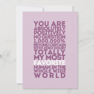 You Are My Favorite Human Orchid Thank You Card