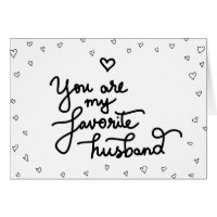 You Are My Favorite Husband Cute Hearts Valentine Card