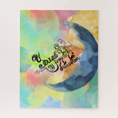 You are my favorite INK watercolor quote Jigsaw Puzzle