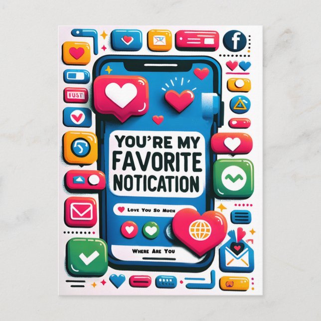 You Are My Favorite Notification Funny Holiday Postcard (Front)