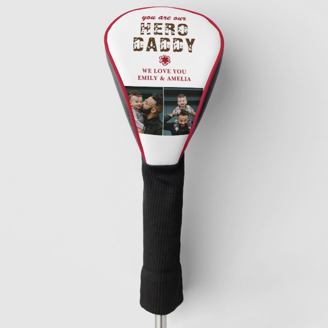 You are my Hero Daddy Father`s Day 2 Photo Golf Head Cover (Front)
