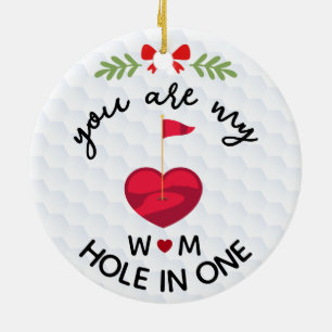 You Are My Hole in One Custom Initials Romantic Ceramic Ornament