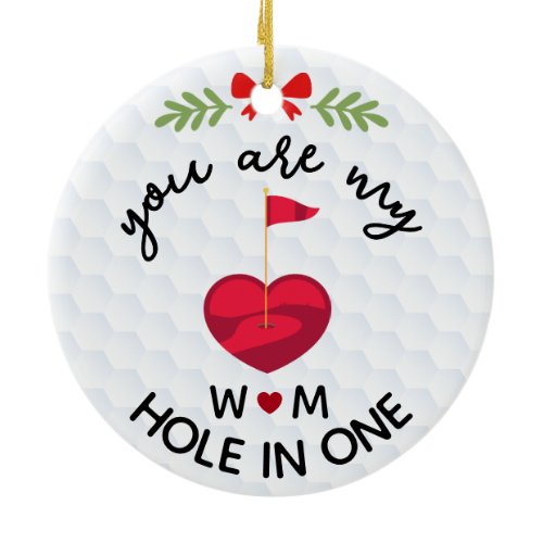 You Are My Hole in One Custom Initials Romantic Ceramic Ornament