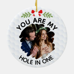 You Are My Hole in One Romantic With Custom Photo Ceramic Ornament