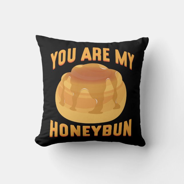 You are my Honeybun Cute Food Lover Couple Throw Pillow (Front)