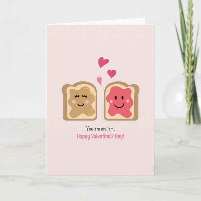 You are my jam, Valentine's Day Card Cute Toasts (Front)