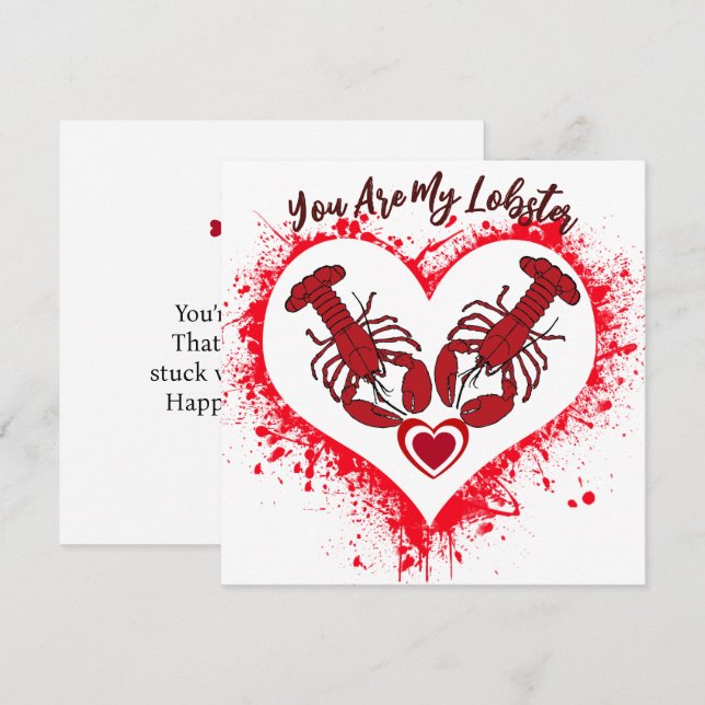You Are My Lobster Funny Love Anniversary Card (Front/Back)