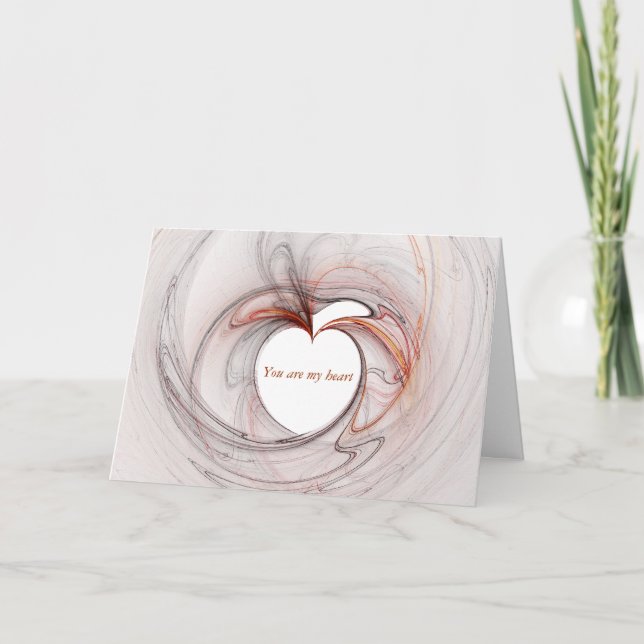 you are my love  heart, You are my heart Holiday Card (Front)