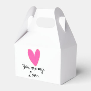 you are my love pink red heart watercolor kidretro favor boxes
