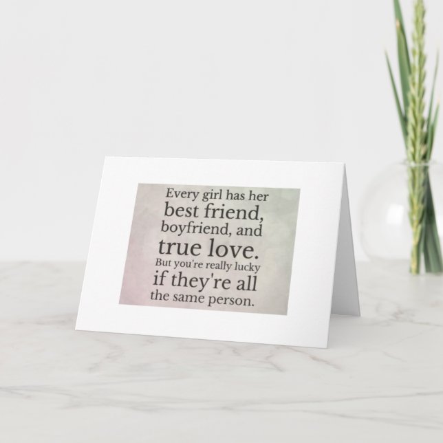 YOU ARE MY LOVER/FRIEND/AND I AM SO "LUCKY" HOLIDAY CARD (Front)