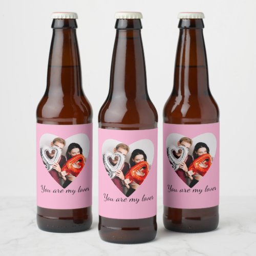 You Are My Lover – Romantic Heart Design Beer Bottle Label