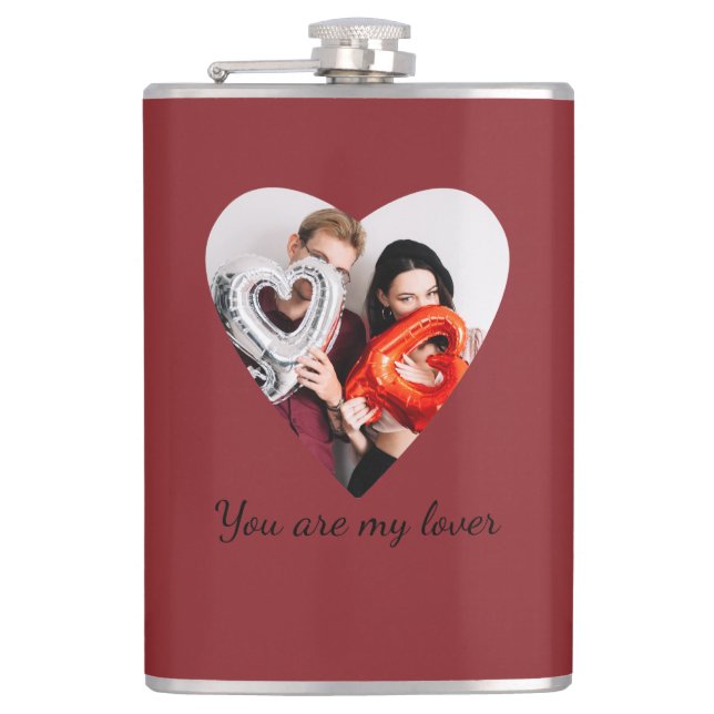 You Are My Lover – Romantic Heart Design Flask (Front)