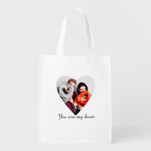 You Are My Lover – Romantic Heart Design Grocery Bag