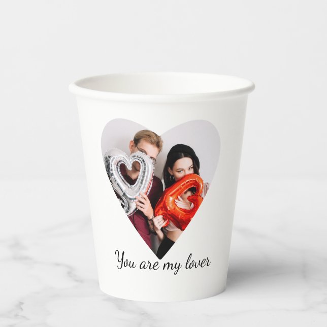 You Are My Lover – Romantic Heart Design Paper Cups (Front)