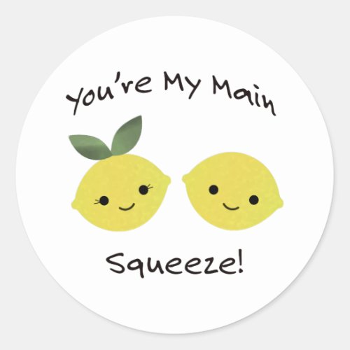 You are My Main Squeeze lemons Classic Round Sticker