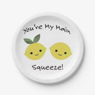You are My Main Squeeze lemons Paper Plates