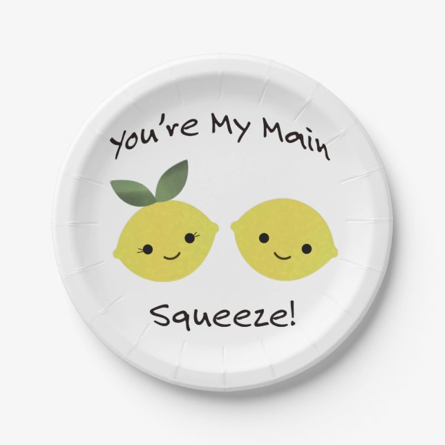 You are My Main Squeeze lemons Paper Plates (Front)