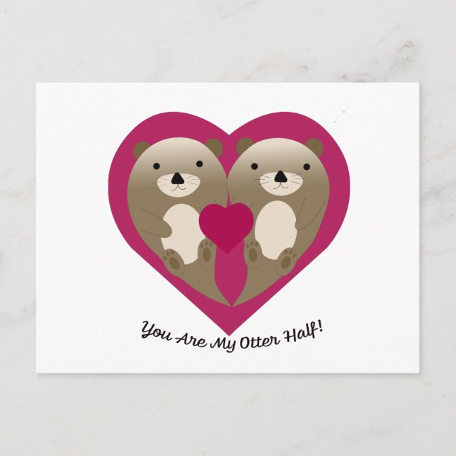You Are My Otter Half Holiday Postcard (Front)