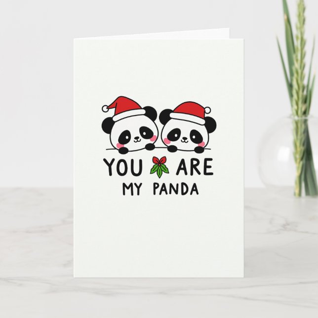 You Are My Panda Cute Christmas Card for Partner o (Front)