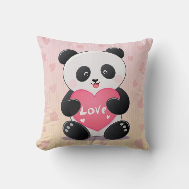 You Are My Panda-mic Love Throw Pillow (Front)