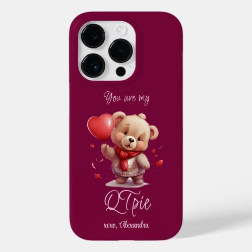  You are my QTpie  Cute Teddy Bear Valentines Day Case_Mate iPhone 14 Pro Case