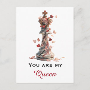 You Are My Queen Chess Valentine's Day Postcard