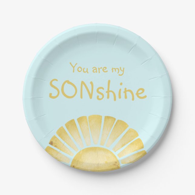 You are my Sonshine baby shower Paper Plates (Front)