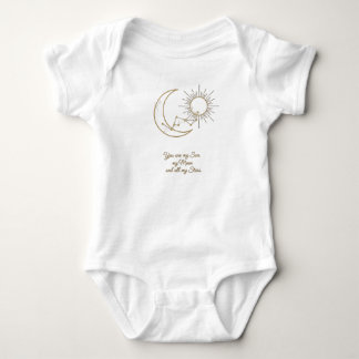 You are my Sun Moon and Stars Baby Bodysuit - Gold