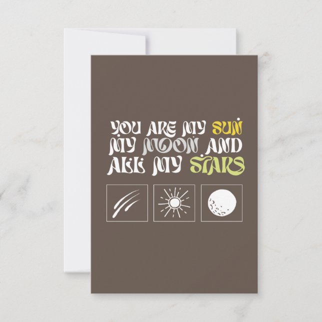 you are my sun my moon and all my stars thank you card (Front)