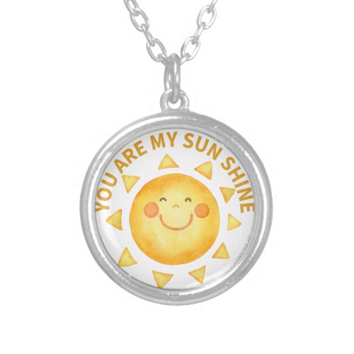 You are my sun shine silver plated necklace